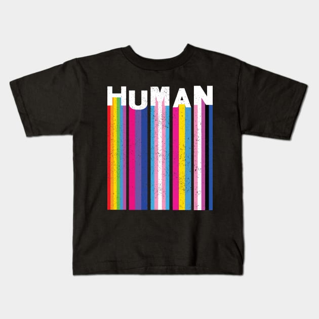 LGBT Pride Flags Human Kids T-Shirt by Geektopia